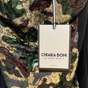 The Merlina gown from Chiara Boni La Petite Robe, size 6, color Petrolio Camo